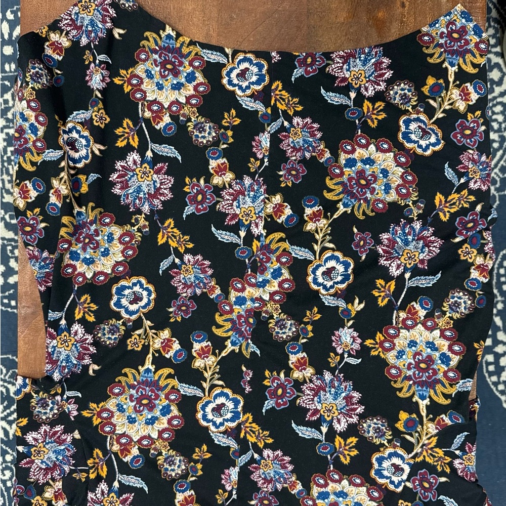 Green Envelope Blouse Black Floral 3/4‎ Length Sleeve Boho Women’s Size 2X - Picture 6 of 6